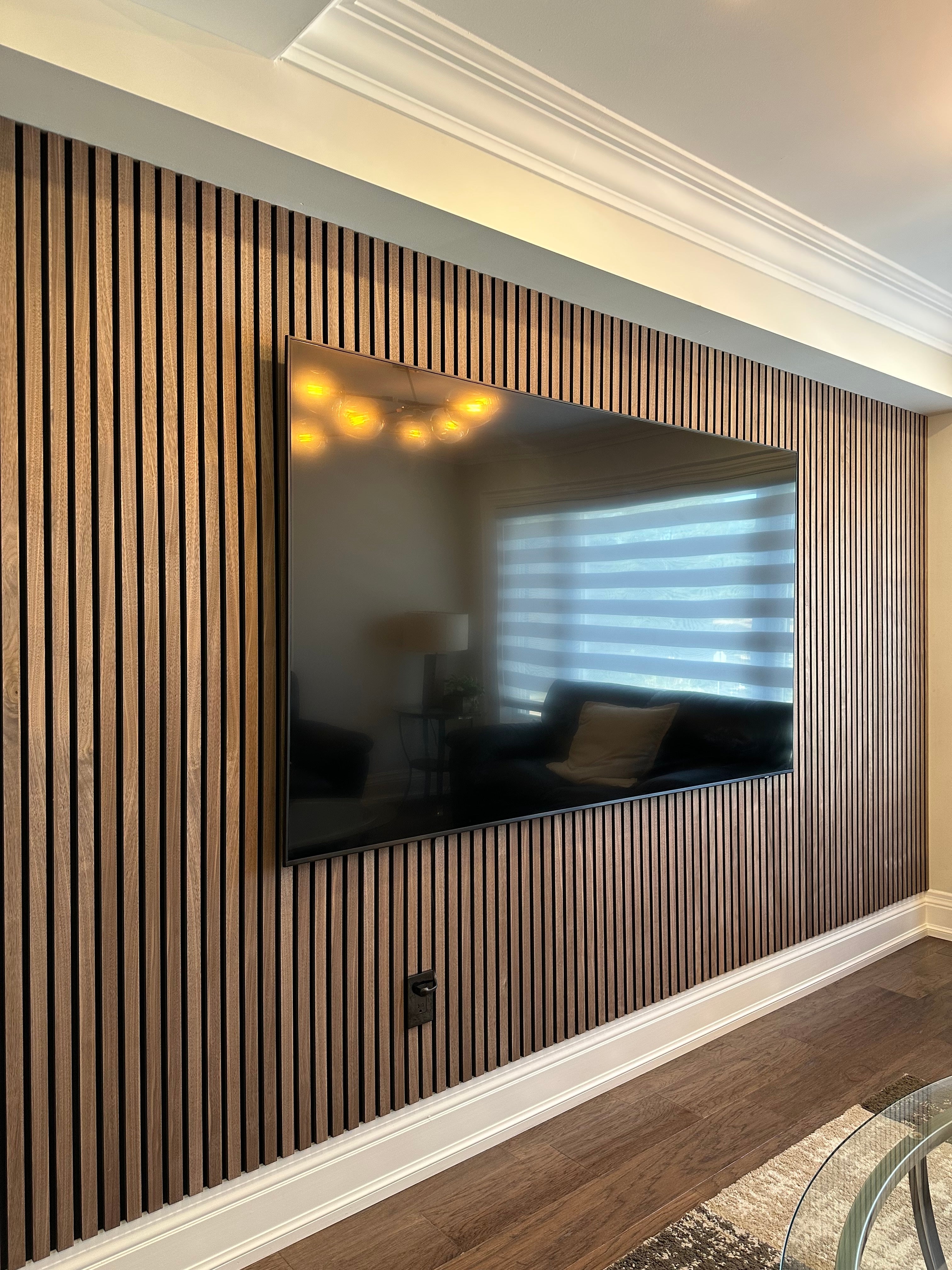 Wood Slat Wall Panels Natural Walnut premium finish – VIP Classic Moulding
